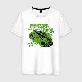 Мужская футболка хлопок с принтом Monster Truck , 100% хлопок | прямой крой, круглый вырез горловины, длина до линии бедер, слегка спущенное плечо. | monster | truck | авто | автомобиль | иллюстрация