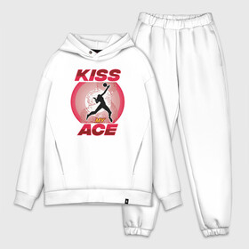 Мужской костюм хлопок OVERSIZE с принтом Kiss Ace ,  |  | ball | beach | game | sport | volley | volleyball | волейбол | волейболист | волейболистка | гол | игра | игрок | мяч | площадка | пляж | пляжный | победа | сетка | спорт | тренер | чемпион