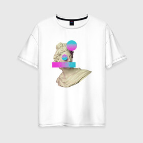 Женская футболка хлопок Oversize с принтом Современный Мыслитель , 100% хлопок | свободный крой, круглый ворот, спущенный рукав, длина до линии бедер
 | арт | голиаф | иллюстрация | мыслитель | статуя