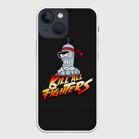 Чехол для iPhone 13 mini с принтом Боец Бендер ,  |  | Тематика изображения на принте: bender | fighting | futurama | game | games | street fighter | бендер | игра | игры | классика | стрит файтер | уличный боец | футурама