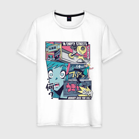 Мужская футболка хлопок с принтом Vaporwave Anime Skater Boy , 100% хлопок | прямой крой, круглый вырез горловины, длина до линии бедер, слегка спущенное плечо. | anime fan | art | fail | japan | japanese | manga character | tokyo | анимация | анимешник | арт | арты | комикс | комиксы | манга | отрисовка | паровая волна | пародия | персонаж аниме | рисунок в стиле аниме | скейтер | токио