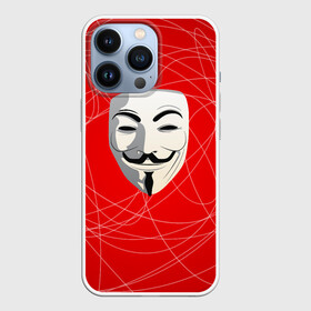 Чехол для iPhone 13 Pro с принтом Маска Гая Фокса ,  |  | anonimus | аноним | анонимус | гай | защита | маска | фокс