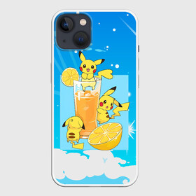 Чехол для iPhone 13 с принтом Пикачу в лимонаде ,  |  | anime | picachu | pikachu | аниме | милый | пика | пикачу | покебол | покемон