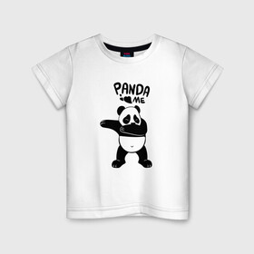 Детская футболка хлопок с принтом Панда даббинг , 100% хлопок | круглый вырез горловины, полуприлегающий силуэт, длина до линии бедер | dabbing | panda | даб | даббинг | дэб | животное | медведи | медведь | панда | панды