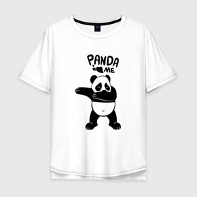 Мужская футболка хлопок Oversize с принтом Панда даббинг , 100% хлопок | свободный крой, круглый ворот, “спинка” длиннее передней части | dabbing | panda | даб | даббинг | дэб | животное | медведи | медведь | панда | панды