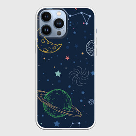 Чехол для iPhone 13 Pro Max с принтом Космическая одиссея ,  |  | background | галактика | звёзды | иллюстрация | луна | планеты