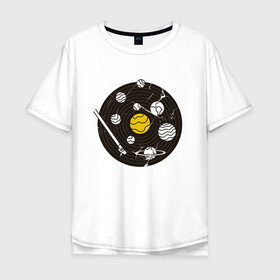 Мужская футболка хлопок Oversize с принтом Виниловая пластинка Vynil , 100% хлопок | свободный крой, круглый ворот, “спинка” длиннее передней части | crack | cracks | disk | earth | jupiter | music | planet | planets | saturn | solar system | space | sun | vintage | vinyl | vynil | виниловый проигрыватель | винтаж | диск | дорожка | земля | игла | музыка | планеты | сатурн | солнечная система | солнце 
