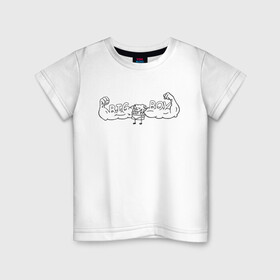 Детская футболка хлопок с принтом BIG BOY , 100% хлопок | круглый вырез горловины, полуприлегающий силуэт, длина до линии бедер | большой мальчик | губка боб | качек | мышцы | спанч боб