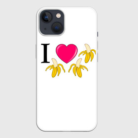 Чехол для iPhone 13 с принтом I LOVE BANANAS ,  |  | бананы | иностранные | любовь | надписи | приколы | слова | юмор