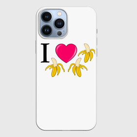 Чехол для iPhone 13 Pro Max с принтом I LOVE BANANAS ,  |  | бананы | иностранные | любовь | надписи | приколы | слова | юмор