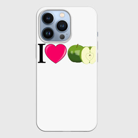Чехол для iPhone 13 Pro с принтом I LOVE APPLE ,  |  | иностранные | любовь | надписи | приколы | слова | юмор | яблоко