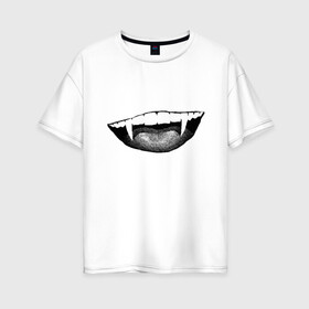 Женская футболка хлопок Oversize с принтом Ковид  , 100% хлопок | свободный крой, круглый ворот, спущенный рукав, длина до линии бедер
 | индийский | клыки | ковид | оскал | улыбка | штамм