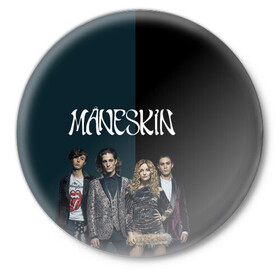 Значок с принтом Maneskin New heroes ,  металл | круглая форма, металлическая застежка в виде булавки | maneskin | евровидение | италия | манескин