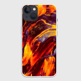 Чехол для iPhone 13 с принтом ОГНЕННЫЙ ГРАНЖ | FIRE GRUNGE (Z) ,  |  | abstract | fire | geometry stripes | grunge | magma | texture | абстракция | брызги красок | гранж | краски | магма | огонь | плазма | текстура | угли | цветная | цветной | яркая