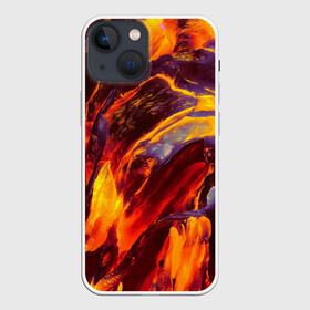 Чехол для iPhone 13 mini с принтом ОГНЕННЫЙ ГРАНЖ | FIRE GRUNGE (Z) ,  |  | abstract | fire | geometry stripes | grunge | magma | texture | абстракция | брызги красок | гранж | краски | магма | огонь | плазма | текстура | угли | цветная | цветной | яркая