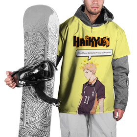 Накидка на куртку 3D с принтом Кей Цукишима | Haikyuu!! , 100% полиэстер |  | Тематика изображения на принте: 11 номер | anime | haikyu | haikyuu | manga | аниме | волейбол | волейбольный клуб | карасуно | кей цукишима | котаро бокуто | манга | обычный парень | очкарик | тендо | умный блокирующий цукки | хаику | хаикую