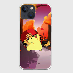 Чехол для iPhone 13 mini с принтом Пикачу в бейсболке ,  |  | anime | picachu | pikachu | аниме | милый | пика | пикачу | покебол | покемон