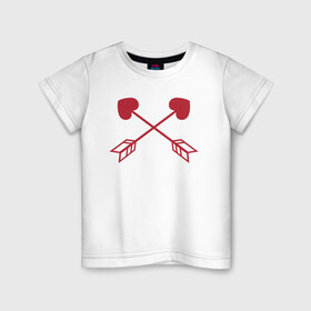 Детская футболка хлопок с принтом Любовные стрелы , 100% хлопок | круглый вырез горловины, полуприлегающий силуэт, длина до линии бедер | art | lover | иллюстрация | сердце | стрелы
