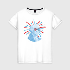 Женская футболка хлопок с принтом Бенджамин , 100% хлопок | прямой крой, круглый вырез горловины, длина до линии бедер, слегка спущенное плечо | арт | бенджамин | дипломат | иллюстрация | мужчина | франклин