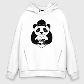 Мужское худи Oversize хлопок с принтом Panda me. Панда в кепке , френч-терри — 70% хлопок, 30% полиэстер. Мягкий теплый начес внутри —100% хлопок | боковые карманы, эластичные манжеты и нижняя кромка, капюшон на магнитной кнопке | panda | животное | медведи | медведь | мишки | панда | панды