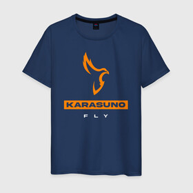 Мужская футболка хлопок с принтом KARASUNO лого Haikyu!! , 100% хлопок | прямой крой, круглый вырез горловины, длина до линии бедер, слегка спущенное плечо. | anime | haikyu | haikyuu | karasuno | karasuno high | manga | аниме | волейбол | волейбольный клуб | ворон | вороны | карасуно | крылья | лого | манга | надпись | перо | птица | старшая школа | хаику | хаикую