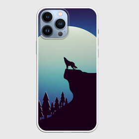 Чехол для iPhone 13 Pro Max с принтом ВОЛК И ЛУНА 3D ,  |  | Тематика изображения на принте: вой | волк | жизнь | лес | луна | одиночество | природа | философия