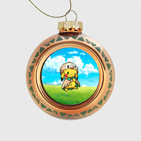 Стеклянный ёлочный шар с принтом Пикачу совенок , Стекло | Диаметр: 80 мм | anime | picachu | pikachu | аниме | милый | пика | пикачу | покебол | покемон