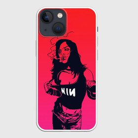 Чехол для iPhone 13 mini с принтом Фанатка NIN ,  |  | alternative | metall | music | nin | nine inch nails | rock | альтернатива | металл | музыка | найн ич нэилс | рок