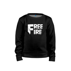 Детский свитшот хлопок с принтом FREEFIRE FF WHITE LOGO (Z) , 100% хлопок | круглый вырез горловины, эластичные манжеты, пояс и воротник | 111dots studio | battlegrounds | free fire | freefire | game | garena | garena free fire | гарена | игра | игры | киберспорт | королевская битва | мобильная игра | онлайн игра | пабг | фри фаер | фрифаер | экшн