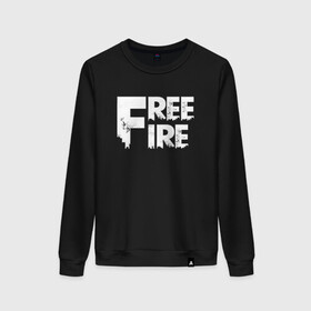 Женский свитшот хлопок с принтом FREEFIRE FF WHITE LOGO (Z) , 100% хлопок | прямой крой, круглый вырез, на манжетах и по низу широкая трикотажная резинка  | 111dots studio | battlegrounds | free fire | freefire | game | garena | garena free fire | гарена | игра | игры | киберспорт | королевская битва | мобильная игра | онлайн игра | пабг | фри фаер | фрифаер | экшн