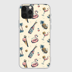 Чехол для iPhone 12 Pro Max с принтом Винтажный Гавайский Рисунок , Силикон |  | america | hawaian | hawaii | ice cream | lime | palms | pattern | pink flamingo | retro | summer | united states | usa | vintage | ананас | винтаж | вишня | коктейль | лайм | мороженое | надувной круг | остров | пальмы | паттерн | ретро | розовый ф