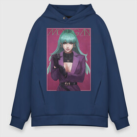 Мужское худи Oversize хлопок с принтом Morrigan Aensland , френч-терри — 70% хлопок, 30% полиэстер. Мягкий теплый начес внутри —100% хлопок | боковые карманы, эластичные манжеты и нижняя кромка, капюшон на магнитной кнопке | capcom | darkstalkers | demon | morrigan | succubus | капком | темные охотники