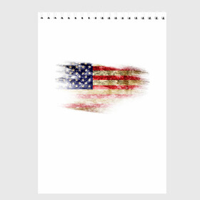Скетчбук с принтом USA , 100% бумага
 | 48 листов, плотность листов — 100 г/м2, плотность картонной обложки — 250 г/м2. Листы скреплены сверху удобной пружинной спиралью | Тематика изображения на принте: америка | американский флаг | драный | потертый | текстура | флаг