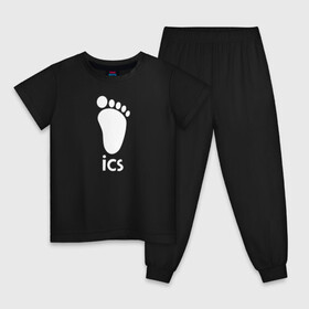 Детская пижама хлопок с принтом iCS Foot Logo Haikyu!! , 100% хлопок |  брюки и футболка прямого кроя, без карманов, на брюках мягкая резинка на поясе и по низу штанин
 | anime | haikyu | haikyuu | karasuno | manga | аниме | белый | волейбол | волейбольный клуб | икс | ицс | карасуно | корпорация | лого | логотип | манга | нога | организатор игр | след | старшая школа | ступня | хаику | хаикую
