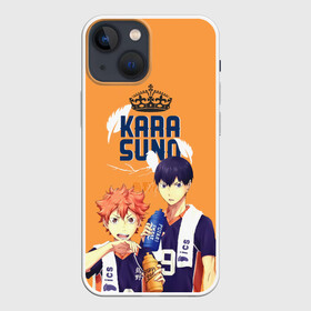 Чехол для iPhone 13 mini с принтом Шоё Хината и Тобио Кагеяма ,  |  | anime | haikyu | haikyuu | karasuno | manga | аниме | волейбол | волейбольный клуб | вороны | игроки | карасуно | король площадки | манга | ниндзя шоё | старшая школа | тобио кагеяма | хаику | хаикую | шоё хината