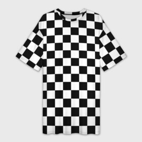 Платье-футболка 3D с принтом Шахматист ,  |  | chess | игра | король | ладья | математика | пешка | ферзь | чёрно белые | шах и мат | шахматист | шахматная доска | шахматные фигуры | шахматы