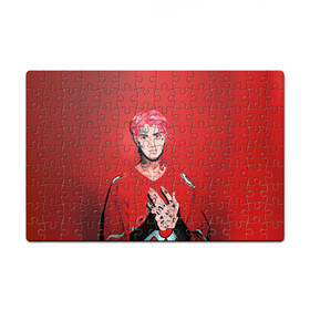 Головоломка Пазл магнитный 126 элементов с принтом Red Lil Peep , полимерный материал с магнитным слоем | 126 деталей, размер изделия —  180*270 мм | hip hop | lil peep | rap | rep | густав элайджа | дшд зууз | исполнители | исполнитель | лил пип | музыка | реп