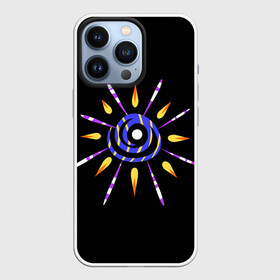 Чехол для iPhone 13 Pro с принтом спираль с лучами ,  |  | звезда | космос | лучи | необычное | неон | нло | прикольное | спираль | странное | фрик