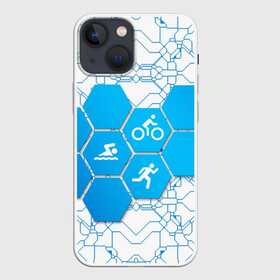 Чехол для iPhone 13 mini с принтом Плыви, Крути, Беги ,  |  | bike | ironman | run | running | swim | swimming | triathlon | бег | бегун | велосипед | велоспорт | выносливость | железный человек | плавание | спорт на выносливость | триатлон | цикличный вид спорта