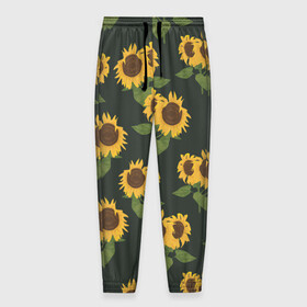 Мужские брюки 3D с принтом Подсолнухи , 100% полиэстер | манжеты по низу, эластичный пояс регулируется шнурком, по бокам два кармана без застежек, внутренняя часть кармана из мелкой сетки | лето | паттерн | подсолнухи | семечки | солнце | цветок солнце | цветы