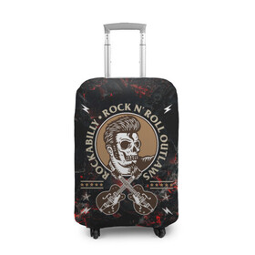 Чехол для чемодана 3D с принтом Элвис Пресли Rock n roll , 86% полиэфир, 14% спандекс | двустороннее нанесение принта, прорези для ручек и колес | rock n roll | гитары | рок | рокер | рокнрол | рокнролл | череп | элвис пресли