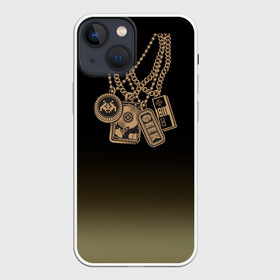 Чехол для iPhone 13 mini с принтом Цепочка геймера ,  |  | биткоин | винт | гик | жесткий диск | золото | игры | приставка | цепочк | цепь