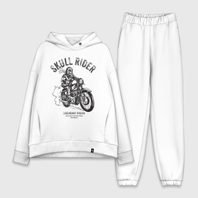 Женский костюм хлопок Oversize с принтом Скелет на мотоцикле ,  |  | bike | biker | custom | motor | motorbike | motorcycle | retro | ride | skeleton | skul | speed | transportation | vector | vintage | байк | байкер | винтаж | гонщик | иллюстрация | классический | мотор | мотоцикл | поездка | ретро | скелет | ск