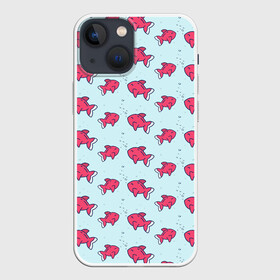 Чехол для iPhone 13 mini с принтом Рыбки ,  |  | Тематика изображения на принте: background | fish | pattern | паттерн | рыбки | рыбы | фон