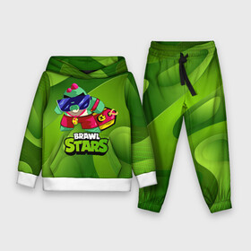 Детский костюм 3D (с толстовкой) с принтом Базз Buzz Brawl Stars Green ,  |  | Тематика изображения на принте: brawl | brawl stars | brawlstars | brawl_stars | buz | buzz | баз | базз | бравл | бравлстарс | буз