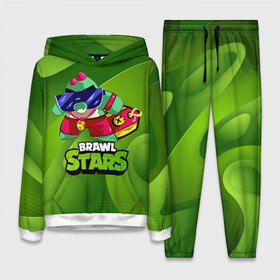 Женский костюм 3D (с толстовкой) с принтом Базз Buzz Brawl Stars Green ,  |  | brawl | brawl stars | brawlstars | brawl_stars | buz | buzz | баз | базз | бравл | бравлстарс | буз