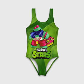 Детский купальник 3D с принтом Базз Buzz Brawl Stars Green , Полиэстер 85%, Спандекс 15% | Слитный крой, подклад по переду изделия, узкие бретели | brawl | brawl stars | brawlstars | brawl_stars | buz | buzz | баз | базз | бравл | бравлстарс | буз