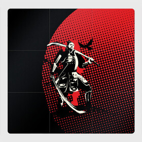 Магнитный плакат 3Х3 с принтом Самурай , Полимерный материал с магнитным слоем | 9 деталей размером 9*9 см | Тематика изображения на принте: ronin | воин | ронин | самурай | свободный воин | странник | философия | япония
