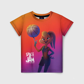 Детская футболка 3D с принтом Space Jam 2 Лола Банни , 100% гипоаллергенный полиэфир | прямой крой, круглый вырез горловины, длина до линии бедер, чуть спущенное плечо, ткань немного тянется | Тематика изображения на принте: lola bunny | space jam | space jam 2 | space jam a new legacy | vdzabma | космический джем | космический джем 2 | космический джем: новое поколение | лола банни