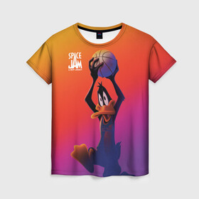 Женская футболка 3D с принтом Space Jam 2 Даффи Дак , 100% полиэфир ( синтетическое хлопкоподобное полотно) | прямой крой, круглый вырез горловины, длина до линии бедер | daffy duck | space jam | space jam 2 | space jam a new legacy | vdzabma | даффи дак | космический джем | космический джем 2 | космический джем: новое поколение